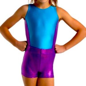 Capezio Level Up Girls Shorts Purple sparkle Toddler gymnastics NWOT